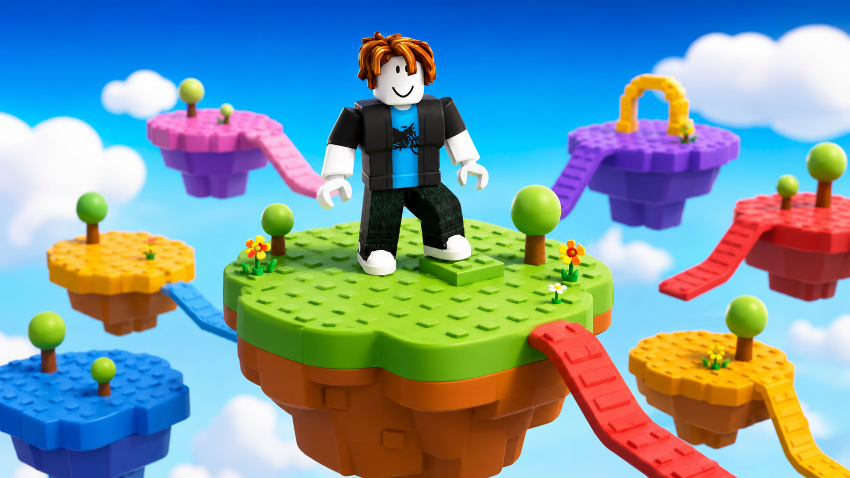 Colourful building blocks scattered on a surface