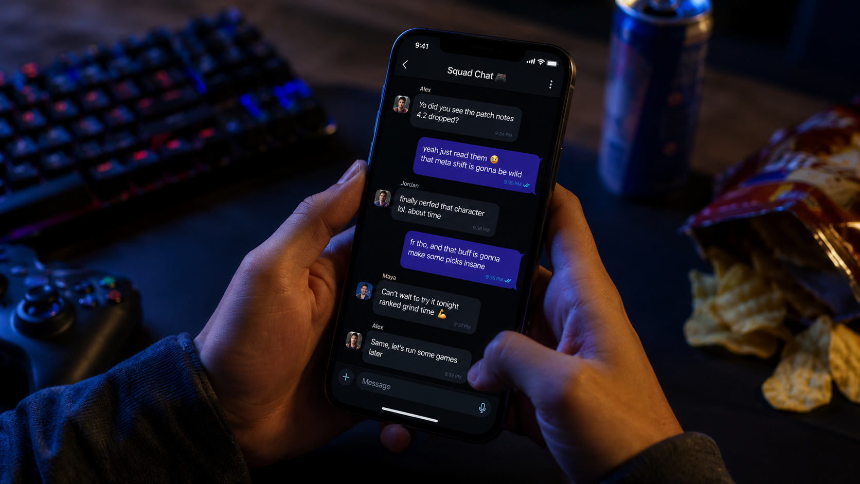 Friends texting about gaming news
